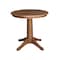 International Concepts 30 in. Round Top Pedestal Dining Table with 2 Madrid LadderBack Chairs - 3 Piece Dining Set K42-30RT-27B-C2-2 - alternate 2